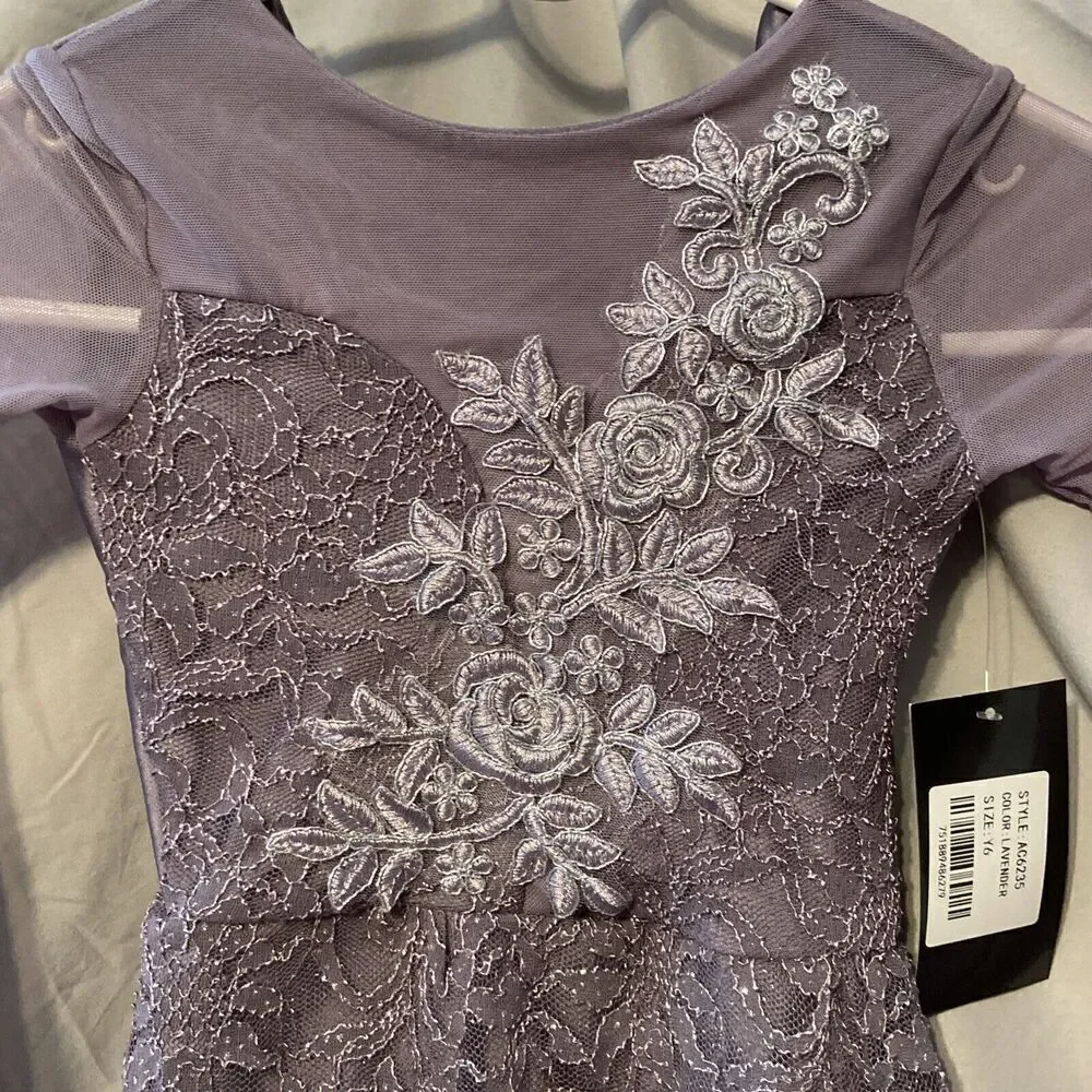 New Alexandra Lavender Long sleeve‎ Laced Dance Costume for Child Size Y6
